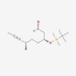 molecular formula C16H30O2Si B12582898 (3R,6S)-3-(tert-Butyldimethylsiloxy)-6-methyl-7-nonynal CAS No. 646994-44-7