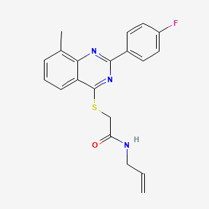 molecular formula C20H18FN3OS B12582921 N-Allyl-2-{[2-(4-fluorophenyl)-8-methyl-4-quinazolinyl]sulfanyl}acetamide 