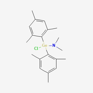 molecular formula C20H28ClGeN B12582922 1-Chloro-N,N-dimethyl-1,1-bis(2,4,6-trimethylphenyl)germanamine CAS No. 202128-02-7