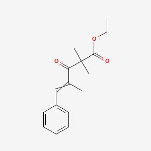 molecular formula C16H20O3 B12582936 Ethyl 2,2,4-trimethyl-3-oxo-5-phenylpent-4-enoate CAS No. 646533-95-1