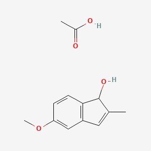 molecular formula C13H16O4 B12582941 acetic acid;5-methoxy-2-methyl-1H-inden-1-ol CAS No. 646507-54-2