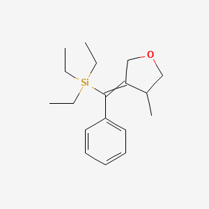 Triethyl[(4-methyloxolan-3-ylidene)(phenyl)methyl]silane