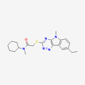 Acetamide,N-cyclohexyl-2-[(8-ethyl-5-methyl-5H-1,2,4-triazino[5,6-B]indol-3-YL)thio]-N-methyl-