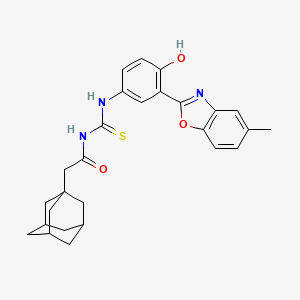 molecular formula C27H29N3O3S B12583034 N-{[4-hydroxy-3-(5-methyl-1,3-benzoxazol-2-yl)phenyl]carbamothioyl}-2-(tricyclo[3.3.1.1~3,7~]dec-1-yl)acetamide CAS No. 593238-62-1