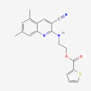 2-[(3-Cyano-5,7-dimethylquinolin-2-yl)amino]ethyl thiophene-2-carboxylate