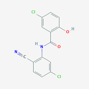 molecular formula C14H8Cl2N2O2 B12583087 5-Chloro-N-(5-chloro-2-cyanophenyl)-2-hydroxybenzamide CAS No. 634185-20-9