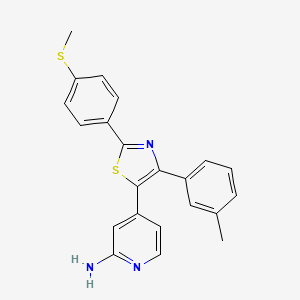 molecular formula C22H19N3S2 B12583103 4-{4-(3-Methylphenyl)-2-[4-(methylsulfanyl)phenyl]-1,3-thiazol-5-yl}pyridin-2-amine CAS No. 303162-40-5