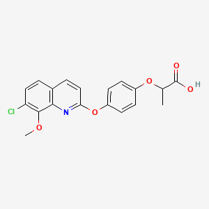 molecular formula C19H16ClNO5 B12583142 2-{4-[(7-Chloro-8-methoxyquinolin-2-yl)oxy]phenoxy}propanoic acid CAS No. 646505-51-3