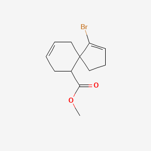 molecular formula C12H15BrO2 B12583163 Spiro[4.5]deca-1,8-diene-6-carboxylic acid, 1-bromo-, methyl ester CAS No. 645421-60-9