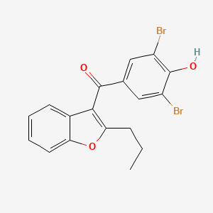 molecular formula C18H14Br2O3 B12583187 (3,5-Dibromo-4-hydroxyphenyl)(2-propyl-1-benzofuran-3-yl)methanone CAS No. 628691-21-4