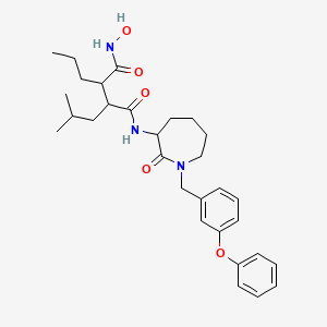 molecular formula C30H41N3O5 B12583238 Butanediamide, N1-[(3S)-hexahydro-2-oxo-1-[(3-phenoxyphenyl)methyl]-1H-azepin-3-yl]-N4-hydroxy-2-(2-methylpropyl)-3-propyl-, (2R,3S)- 