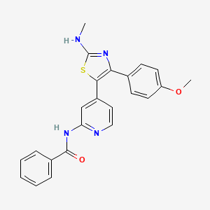 molecular formula C23H20N4O2S B12583239 N-[4-[4-(4-Methoxyphenyl)-2-methylamino-1,3-thiazol-5-YL]-2-pyridyl]benzamide CAS No. 303162-69-8