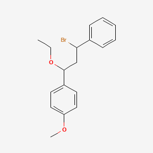 molecular formula C18H21BrO2 B12583246 1-(3-Bromo-1-ethoxy-3-phenylpropyl)-4-methoxybenzene CAS No. 626254-79-3