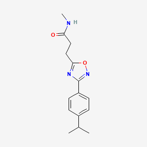 molecular formula C15H19N3O2 B1258325 N-methyl-3-[3-(4-propan-2-ylphenyl)-1,2,4-oxadiazol-5-yl]propanamide 