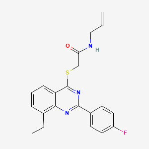 molecular formula C21H20FN3OS B12583354 N-Allyl-2-{[8-ethyl-2-(4-fluorophenyl)-4-quinazolinyl]sulfanyl}acetamide 