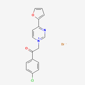 Pyrimidinium, 1-[2-(4-chlorophenyl)-2-oxoethyl]-4-(2-furanyl)-, bromide