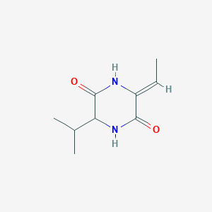 molecular formula C9H14N2O2 B12583534 2,5-Piperazinedione,3-ethylidene-6-(1-methylethyl)-(9CI) 