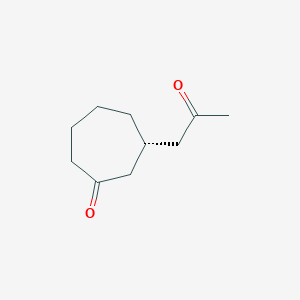 molecular formula C10H16O2 B12583540 (3R)-3-(2-Oxopropyl)cycloheptan-1-one CAS No. 646038-35-9