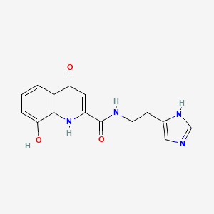 molecular formula C15H14N4O3 B12583555 8-Hydroxy-N-[2-(1H-imidazol-5-yl)ethyl]-4-oxo-1,4-dihydroquinoline-2-carboxamide CAS No. 648896-15-5