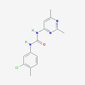 molecular formula C14H15ClN4O B12583583 N-(3-Chloro-4-methylphenyl)-N'-(2,6-dimethylpyrimidin-4-yl)urea CAS No. 639849-91-5