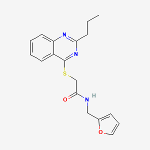 molecular formula C18H19N3O2S B12583612 N-(2-Furylmethyl)-2-[(2-propyl-4-quinazolinyl)sulfanyl]acetamide 