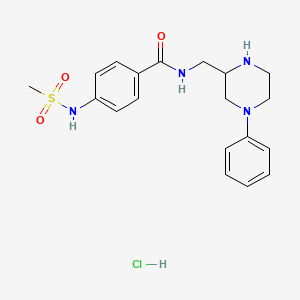 molecular formula C19H25ClN4O3S B1258365 4-[(Methylsulfonyl)amino]-N-[(4-phenylpiperazin-2-yl)methyl]benzamide hydrochloride 
