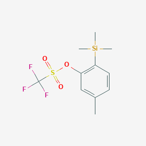 B12583670 Methanesulfonic acid, trifluoro-, 5-methyl-2-(trimethylsilyl)phenyl ester CAS No. 500734-44-1