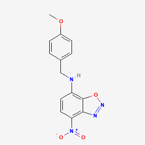 molecular formula C14H12N4O4 B1258368 N-[(4-methoxyphenyl)methyl]-4-nitro-1,2,3-benzoxadiazol-7-amine 