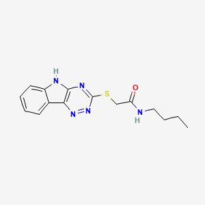 molecular formula C15H17N5OS B12583730 N-butyl-2-(5H-[1,2,4]triazino[5,6-b]indol-3-ylsulfanyl)acetamide 