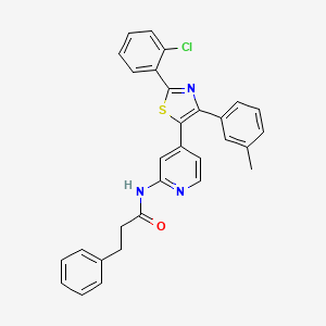 N-{4-[2-(2-Chlorophenyl)-4-(3-methylphenyl)-1,3-thiazol-5-yl]pyridin-2-yl}-3-phenylpropanamide