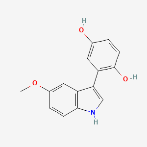 molecular formula C15H13NO3 B12583775 1,4-Benzenediol, 2-(5-methoxy-1H-indol-3-yl)- CAS No. 647862-31-5