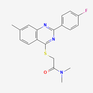 molecular formula C19H18FN3OS B12583785 2-[2-(4-fluorophenyl)-7-methylquinazolin-4-ylsulfanyl]-N,N-dimethylacetamide 