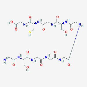 molecular formula C23H38N10O13S B12583788 Glycyl-L-serylglycylglycylglycylglycyl-L-serylglycyl-L-cysteinylglycine CAS No. 583819-49-2