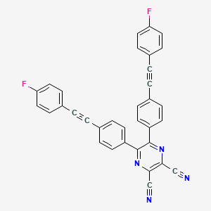 molecular formula C34H16F2N4 B12583798 5,6-Bis{4-[(4-fluorophenyl)ethynyl]phenyl}pyrazine-2,3-dicarbonitrile CAS No. 194936-26-0