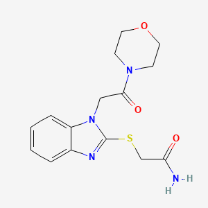 2-({1-[2-(4-Morpholinyl)-2-oxoethyl]-1H-benzimidazol-2-yl}sulfanyl)acetamide