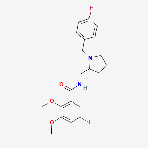 molecular formula C21H24FIN2O3 B1258384 N-[[1-[(4-fluorophenyl)methyl]pyrrolidin-2-yl]methyl]-5-iodo-2,3-dimethoxybenzamide 