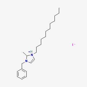 molecular formula C23H39IN2 B12583899 3-Benzyl-1-dodecyl-2-methyl-2,3-dihydro-1H-imidazol-1-ium iodide CAS No. 278603-09-1