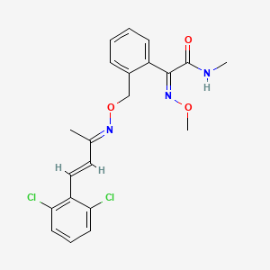 molecular formula C21H21Cl2N3O3 B1258392 (2Z)-2-[2-[[(E)-[(E)-4-(2,6-dichlorophenyl)but-3-en-2-ylidene]amino]oxymethyl]phenyl]-2-methoxyimino-N-methylacetamide 