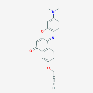 molecular formula C21H16N2O3 B12583935 5H-Benzo[a]phenoxazin-5-one, 9-(dimethylamino)-3-(2-propynyloxy)- CAS No. 633525-06-1