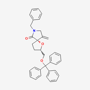 molecular formula C35H33NO3 B12583973 1-Oxa-7-azaspiro[4.4]nonan-6-one,9-methylene-7-(phenylmethyl)-2-[(triphenylmethoxy)methyl]-,(2S,5S)- 