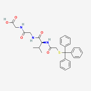 molecular formula C30H33N3O5S B12584072 N-{[(Triphenylmethyl)sulfanyl]acetyl}-L-valylglycylglycine CAS No. 548485-18-3