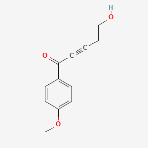 molecular formula C12H12O3 B12584074 2-Pentyn-1-one, 5-hydroxy-1-(4-methoxyphenyl)- CAS No. 603126-40-5