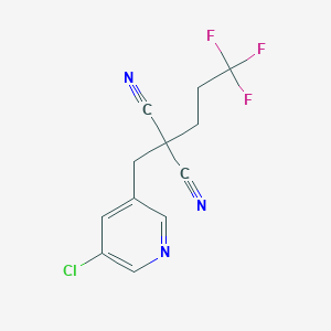 molecular formula C12H9ClF3N3 B12584108 [(5-Chloropyridin-3-yl)methyl](3,3,3-trifluoropropyl)propanedinitrile CAS No. 647839-96-1