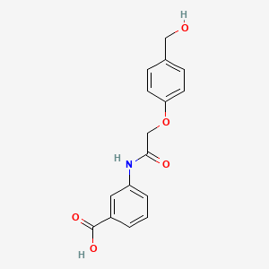 molecular formula C16H15NO5 B12584229 3-{2-[4-(Hydroxymethyl)phenoxy]acetamido}benzoic acid CAS No. 649774-00-5