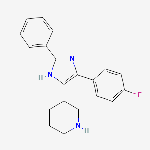 molecular formula C20H20FN3 B12584275 3-[4-(4-fluorophenyl)-2-phenyl-1H-imidazol-5-yl]piperidine CAS No. 647016-52-2