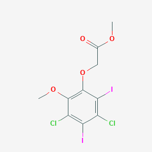 molecular formula C10H8Cl2I2O4 B12584282 Methyl (3,5-dichloro-2,4-diiodo-6-methoxyphenoxy)acetate CAS No. 646054-42-4