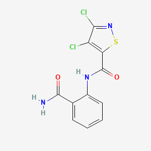 molecular formula C11H7Cl2N3O2S B12584335 5-Isothiazolecarboxamide, N-[2-(aminocarbonyl)phenyl]-3,4-dichloro- CAS No. 642474-94-0