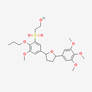 2-[3-Methoxy-2-propoxy-5-[5-(3,4,5-trimethoxyphenyl)oxolan-2-yl]phenyl]sulfonylethanol