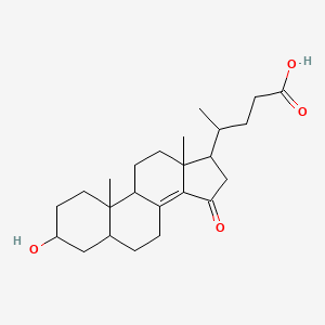 molecular formula C24H36O4 B1258490 4-(3-Hydroxy-10,13-dimethyl-15-oxo-1,2,3,4,5,6,7,9,11,12,16,17-dodecahydrocyclopenta[a]phenanthren-17-yl)pentanoic acid 