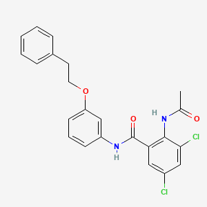 2-Acetamido-3,5-dichloro-N-[3-(2-phenylethoxy)phenyl]benzamide